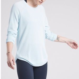Athleta soft crew neck light blue